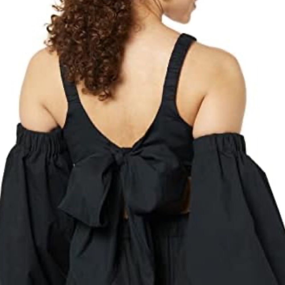 TEREA Women's Serenity Tie Back Crop Top, Sleeveless in Black. XL. NWT! - Picture 2 of 11